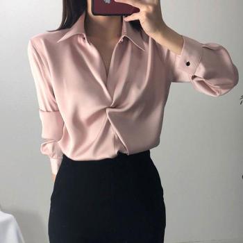 [JHL70636_51IB]꼬임 블라우스 베이직 모던 하객룩 (29883756A)