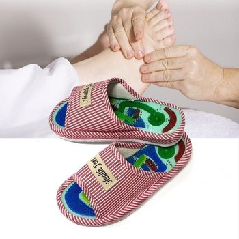 부위별 한글표시가된 지압 마사지 슬리퍼 기능성 실내 발편한 사무실 발