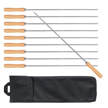 [해외] 료기 공방 YOSHIKI 나무 바베큐 꼬치 구이 세트 스테인레스 스틸 캠핑용 BB