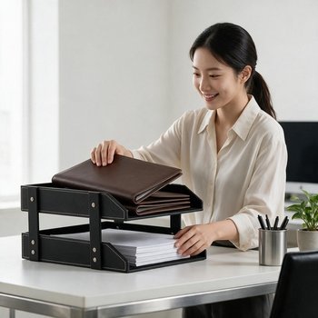 서류트레이 2단 타워 A4 문서보관함 결재서류 정리함 사무용 책상정리 서류보관트레이