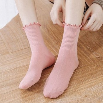 여성 데일리 중목 양말 패션 학생 중고생 양말 7개 (WFH0ZEF)