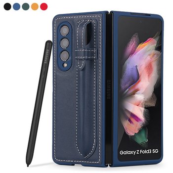 갤럭시Z폴드4 제트지 펜 슬롯 수납 슬림 리얼 가죽 핸드폰 케이스