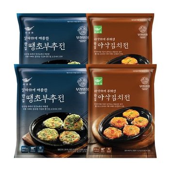 [T] 사옹원 부침명장 한입 아삭김치전 510g 2개 + 땡초부추전 510g 2개