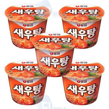농심 새우탕 큰사발 115g 5개 얼큰한 해물 컵라면 큰컵 간식 야식 해장라면 캠핑 (S49211080)