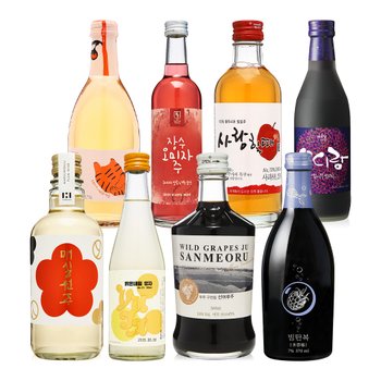 과일주세트_장수오미자,호감,사랑할때12,오디랑,빙탄복,덕유산머루주,맑은내일유자,매실원주13