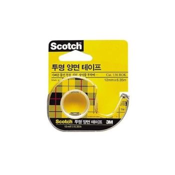 테이프 3M 스카치 투명 양면 테이프 (136ROK) 가벼운 부착