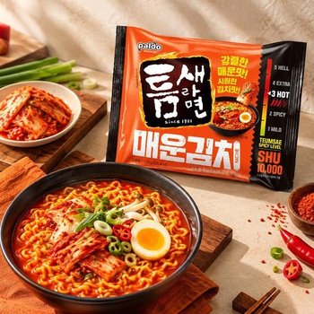 [팔도] 틈새라면 매운김치 16개입 (4개입번들 x 4개) / 봉지라면 (53257668)