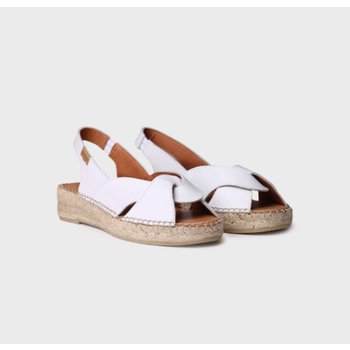 [해외] [TONIPONS - ENOLA P] 토니폰즈 에스파듀 가죽 레더 웨지 스트랩 샌들 BLANC 화이트