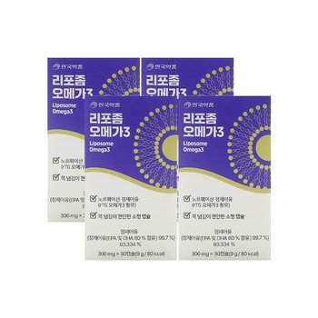안국약품 리포좀 오메가3 300mg x 30캡슐 x 4박스