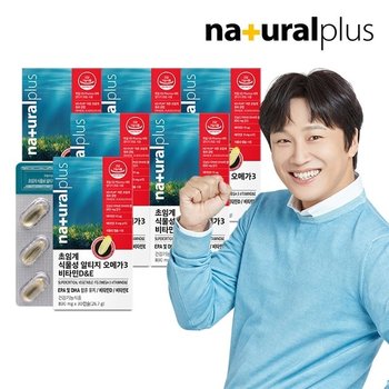 내츄럴플러스 초임계 식물성 알티지오메가3 비타민D E 30캡슐 6박스 / 순도 70퍼센트 혈행 건조한눈 개선