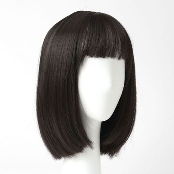 다크브라운 VF75QC59 일자 단발머리 여성 통가발 32cm 인조모