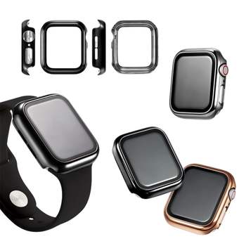 애플워치5 44mm 메탈 슬림 풀커버 강화유리 케이스 하드 글라스 얇은
