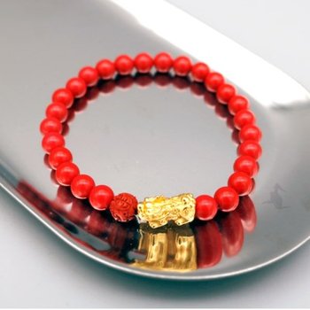 마녀공방 소원성취 여의주를 물고 있는 골드도금 실버 비휴 경면주사