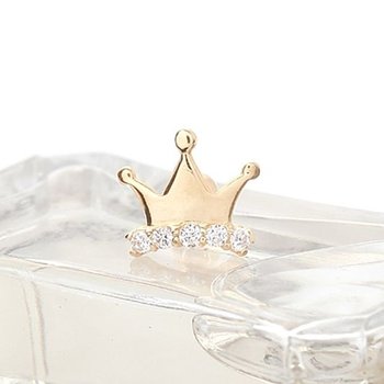 10K 금 왕관 크라운 큐빅 골드 피어싱 (W287249)