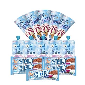 북중미 요거트 저당 월드콘x5+설레임x5+돼지바x5