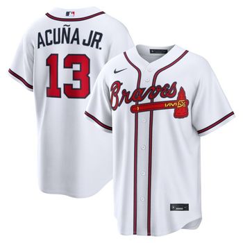 [해외] 1246617 나이키 MLB Ronald Acuna Jr. 애틀랜타 브레이브스 홈 저지 화이트
