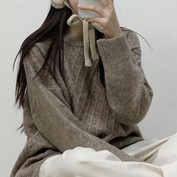 [크로스컴퍼니] 케이블 디자인 울 혼방 토토 여리핏 니트 (S8165647)