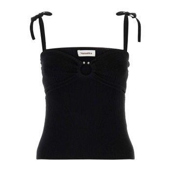[해외배송] 나누슈카 리브 텍스처 타이 숄더 탑 NW24RSTP03199 BLACK