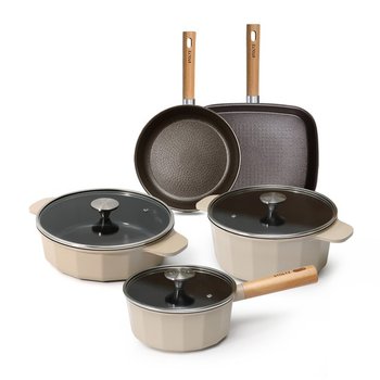 STOLTZ  초코 프라이팬 IH 인덕션 가성비 주방 5종세트(편수18+양수24+전골24+팬26+사각팬28)