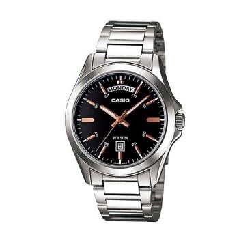 카시오 MTP-1370D-1A2 남성 라운드 아날로그 메탈 손목 시계
