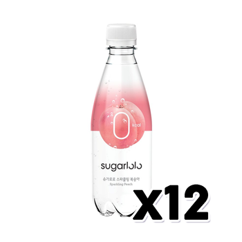 슈가로로 스파클링복숭아 제로칼로리 페트음료 350ml x 12개