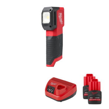 밀워키 M12 CML-252 LED 컬러 매치 작업등 고출력 2.5Ah 배터리 2개 충전기 세트.