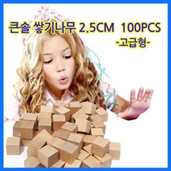 큰솔교육 311QQY38 KSE308 2.5cm고급원목쌓기나무 100pcs 가베 학교교
