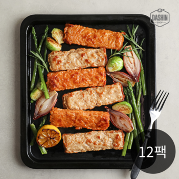 닭신 고단백 닭가슴살바 떡갈비맛 외 4종 12팩 / 국내산 오븐구이 핫바