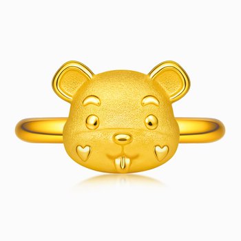 쥐 돌반지 24K 순금 1g