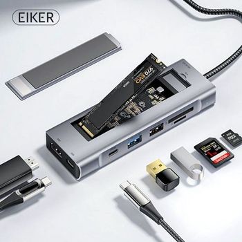 USB3.2 PD충전 썬더볼트HDMI SSD c타입 8in1 EIKER 외