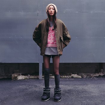 오버핏 항공 점퍼 패딩 AQ4PDA63