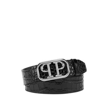 필립플레인 샤이니 스컬 레더 벨트 132348341