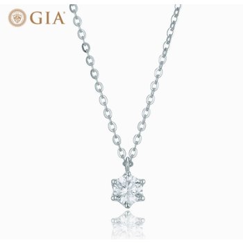 GIA 다이아 3부  0.3캐럿 6프롱 목걸이 LND21046D