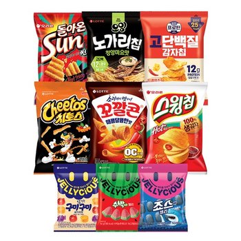 매콤달달 과자 9종 (꼬깔콘치토스오잉젤리셔스 등)