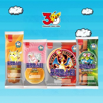삼립 Since1996 포켓몬 띠부씰빵 4종 12봉 (이상해꽃/리자몽/야도란/피카츄)
