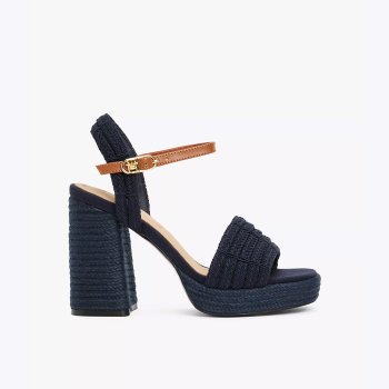 타미 여성 주뜨 트림 블럭힐 플랫폼 샌들 Space Blue