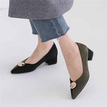 골드버튼 더블컬러 스웨이드 펌프스 0K945 _P090465889