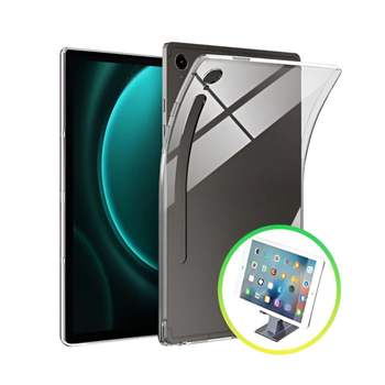 갤럭시탭A 8.0 2019 with S pen 반투명 젤리 케이스+메탈 모바일 거치대 젤리케이스 케이스 투명