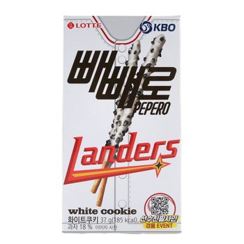 신상 롯데 KBO 빼빼로 화이트쿠키 37g(패키지랜덤발송상품)
