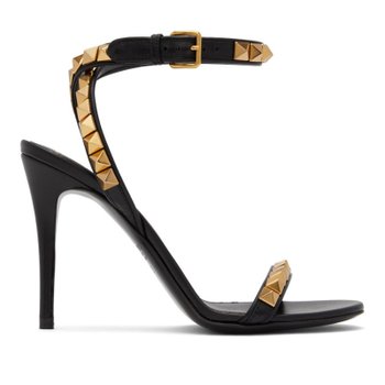 발렌티노 블랙 락스터드 노 리미트 힐 샌들 221807F125048