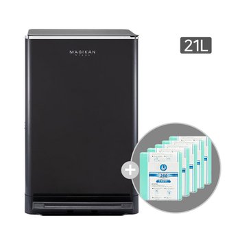 매직캔 휴지통 쓰레기통 크롬히포 21L 재규어 (추가 리필 5롤)