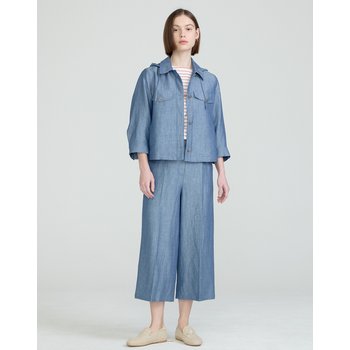 [25SS] 블루 탈착후드 린넨혼방 자켓 DLJA5B401B2