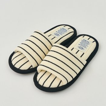 위캔드 테리 배색 슬리퍼 아이보리 M