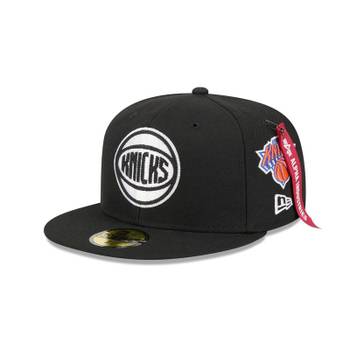 [해외] 1208031 뉴에라 모자 NBA 알파 인더스트리 x 뉴욕 닉스 Black 59FIFTY Fitted Hat