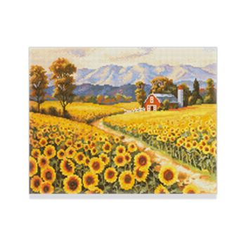 DIY XM28TX29 보석십자수 풍경 해바라기산책길 40X50