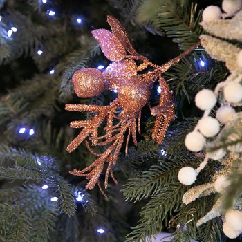 크리스마스 눈송이 잎 장식 애플콕가지 21cm 꾸미기 소품 용품 오너먼트 데코 이벤트 파티 겨울