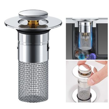 만능 팝업식 배수구 트랩 막힘방지 탈취효과 간편설치 배수구뚜껑