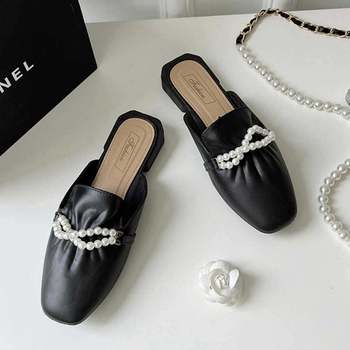 인기상품 여자 출근 룩 직장인 진주 블로퍼 뮬 슬리퍼 코디 [WE673DB_260311]