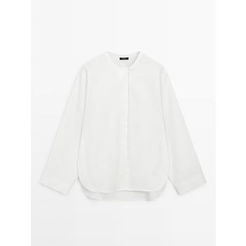 [해외] 마시모두띠 플루이드 듯한 포플린 셔츠 Weiss 5105505