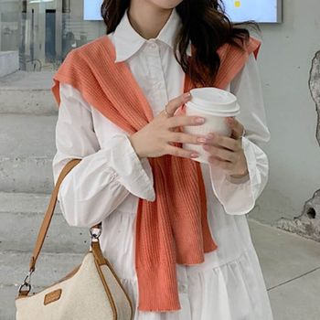 여자 BB67KF95 6컬러 부드럽고 포근한 니트 숄 레이어드가디건